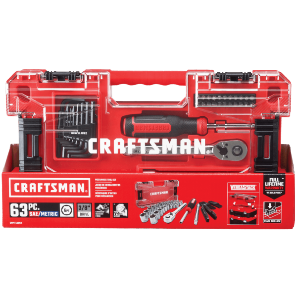 Juego de 63 piezas Craftsman de tubos 3/8